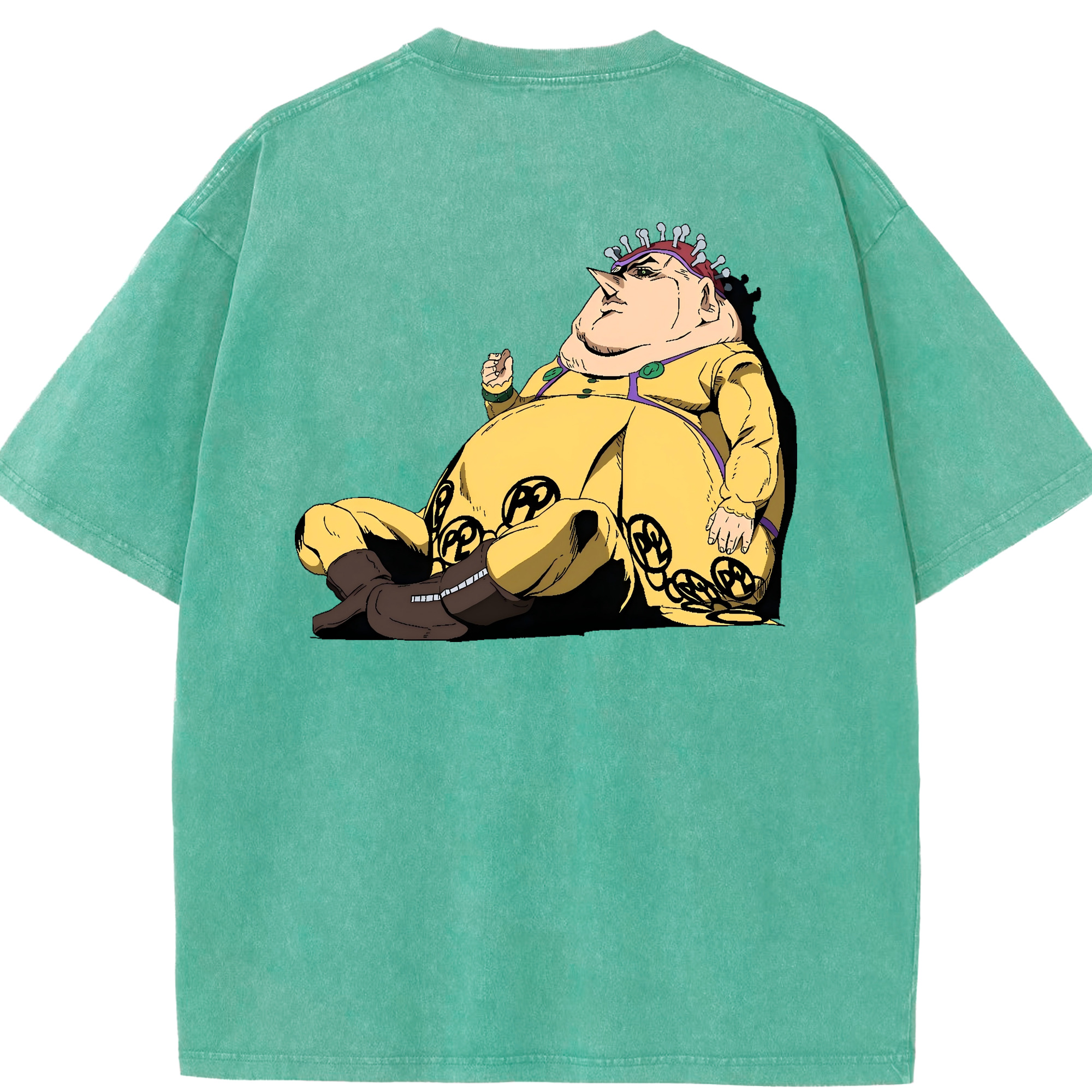 （画像用） ジョジョの奇妙な冒険 ポルポ JoJo's Bizarre Adventure Polpo 綿100% ヴィンテージ風 半袖Tシャツ（背面プリント）